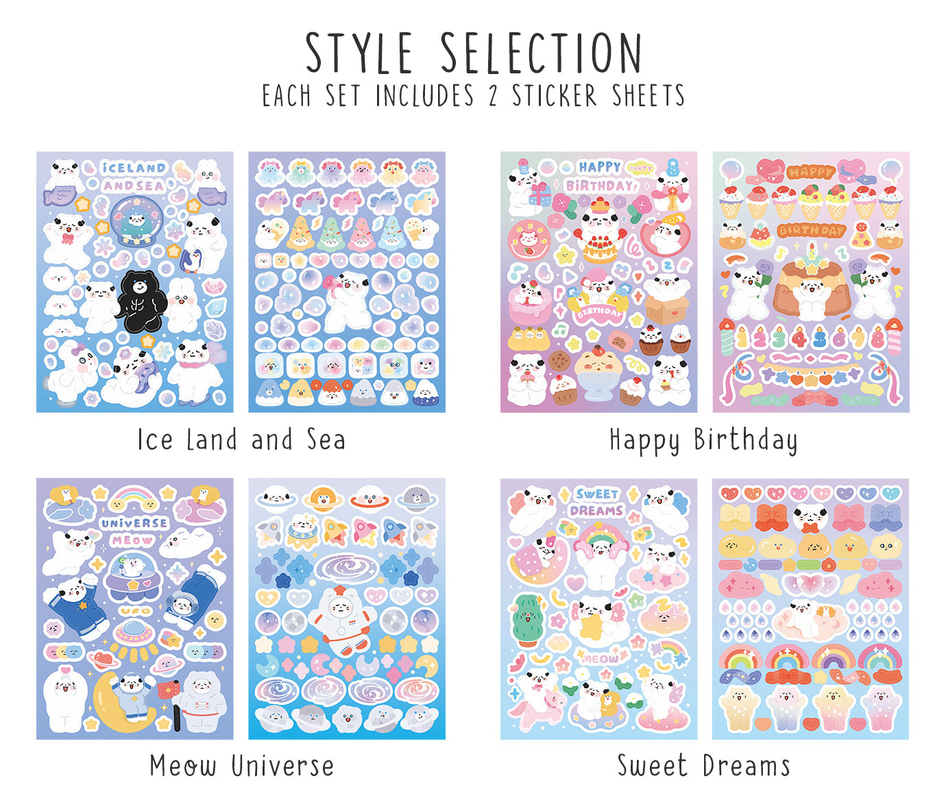 Cloud Puff Cats Sticker Sheets
