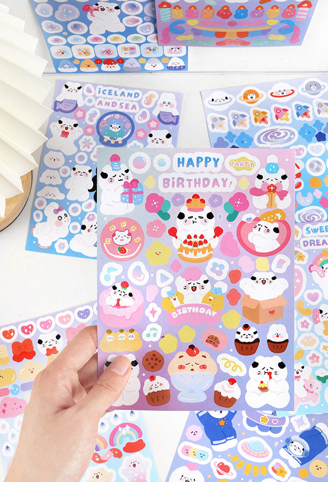Cloud Puff Cats Sticker Sheets