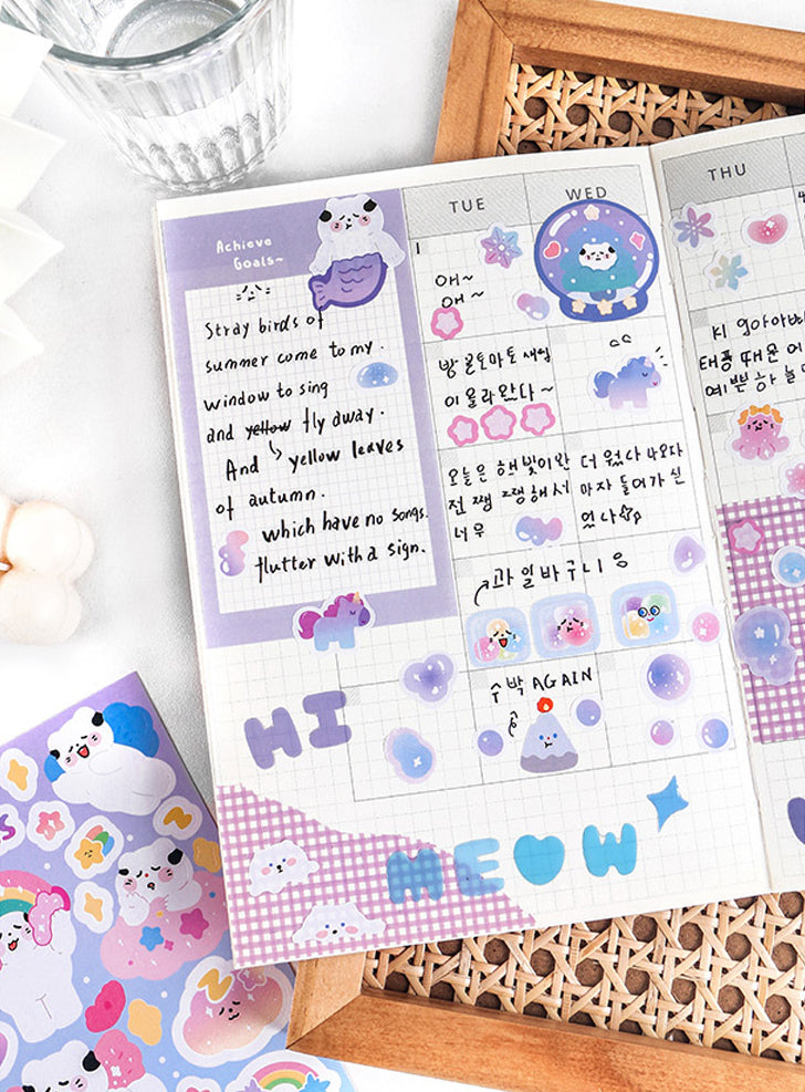 Cloud Puff Cats Sticker Sheets
