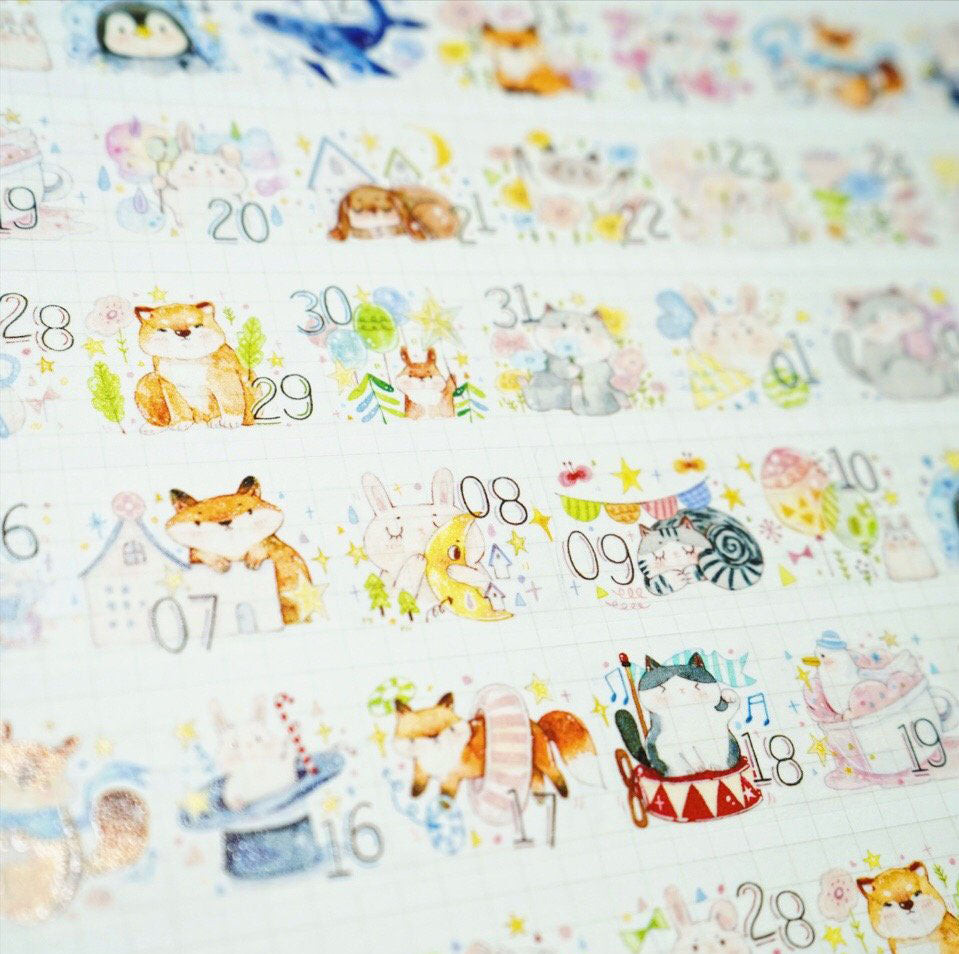 Tang Yuan Masking Tape: Cozy Calendar