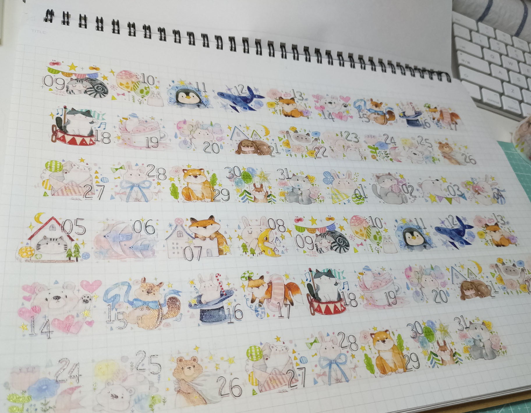 Tang Yuan Masking Tape: Cozy Calendar