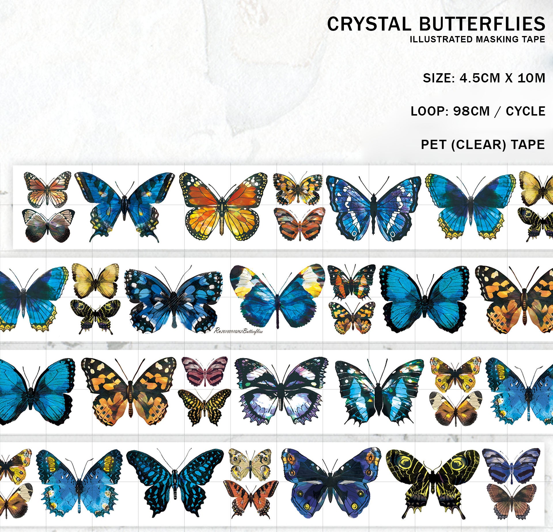Crystal Butterflies Masking Tape