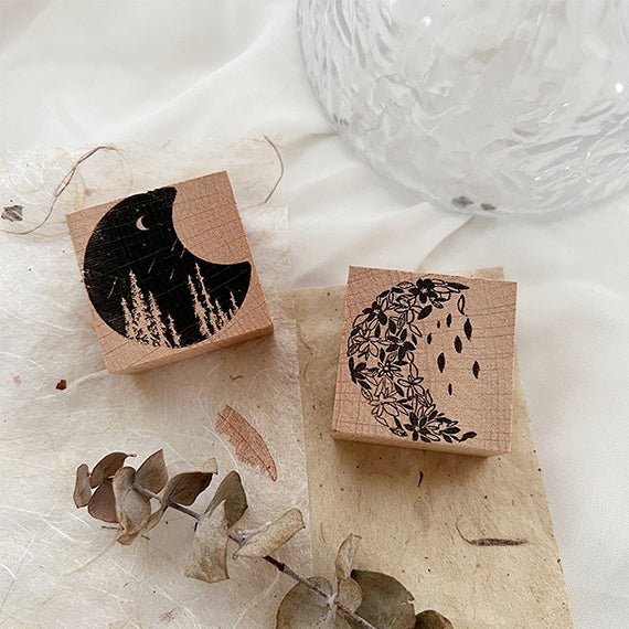 Cute Lemon Handmade Stamp: Moon Forest