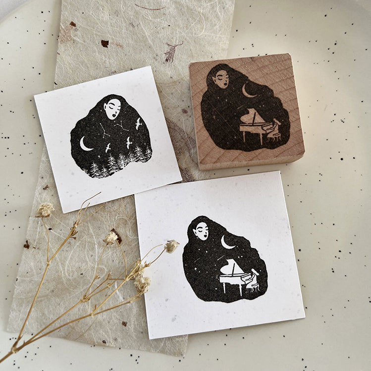Cute Lemon Handmade Stamp: My Lover, the Moon