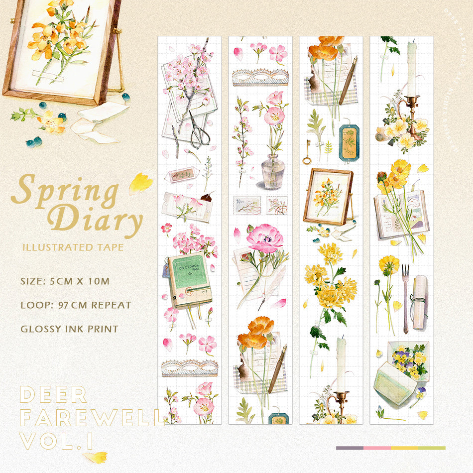 Deer Farewell Masking Tape: Spring Diary