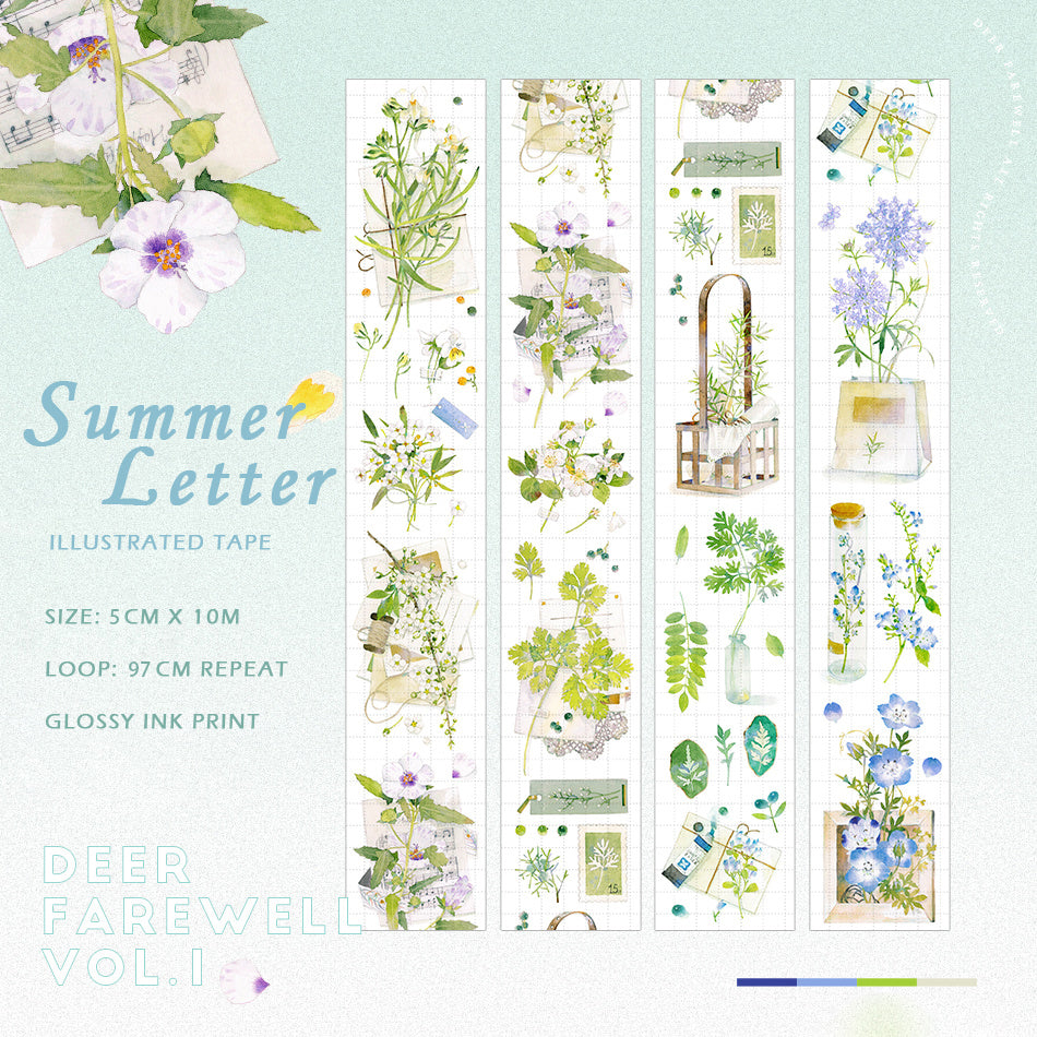Deer Farewell Masking Tape: Summer Letter