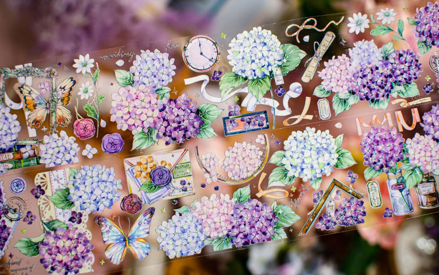 Deer Studio Masking Tape: Purple Spring Hydrangea