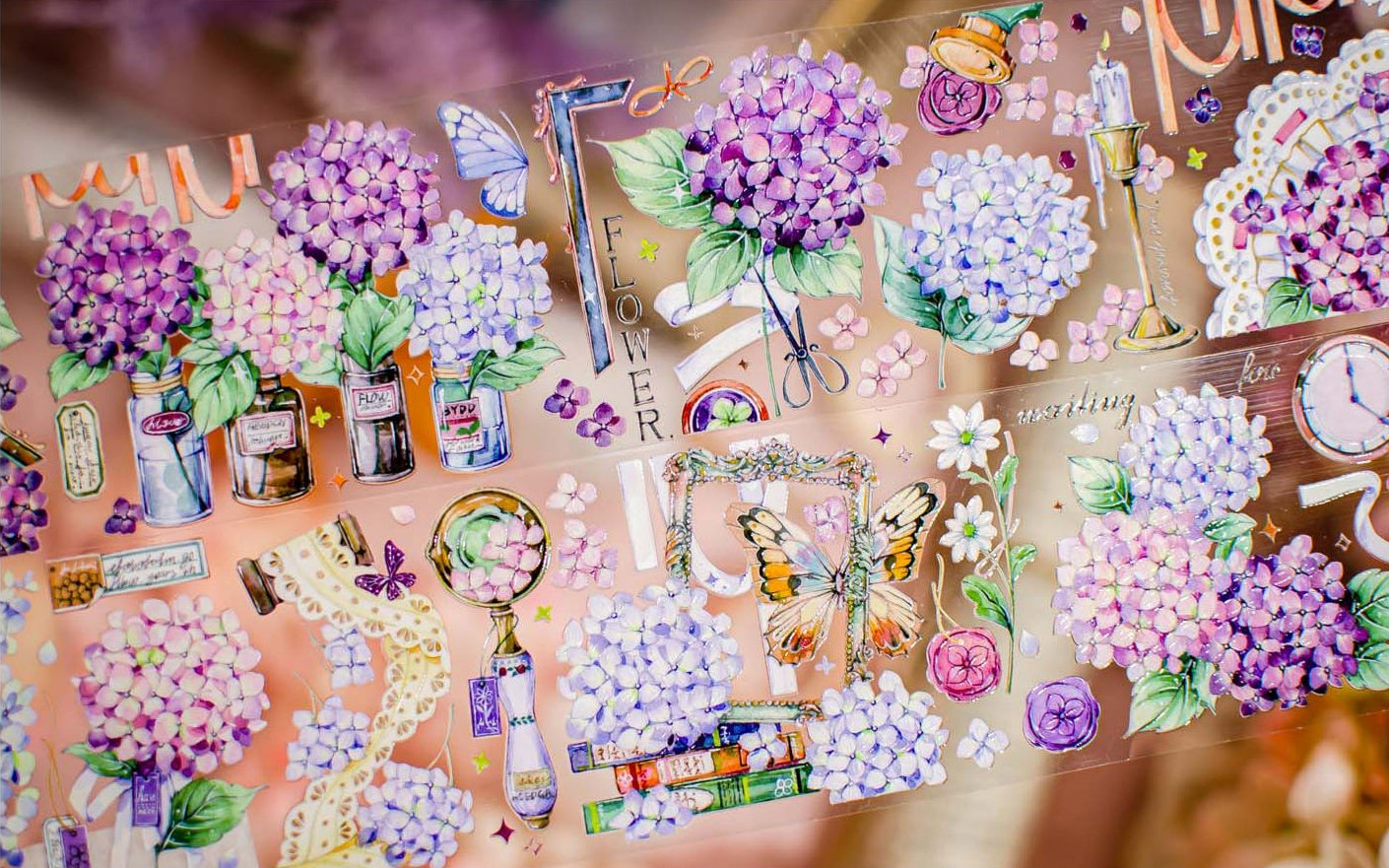 Deer Studio Masking Tape: Purple Spring Hydrangea