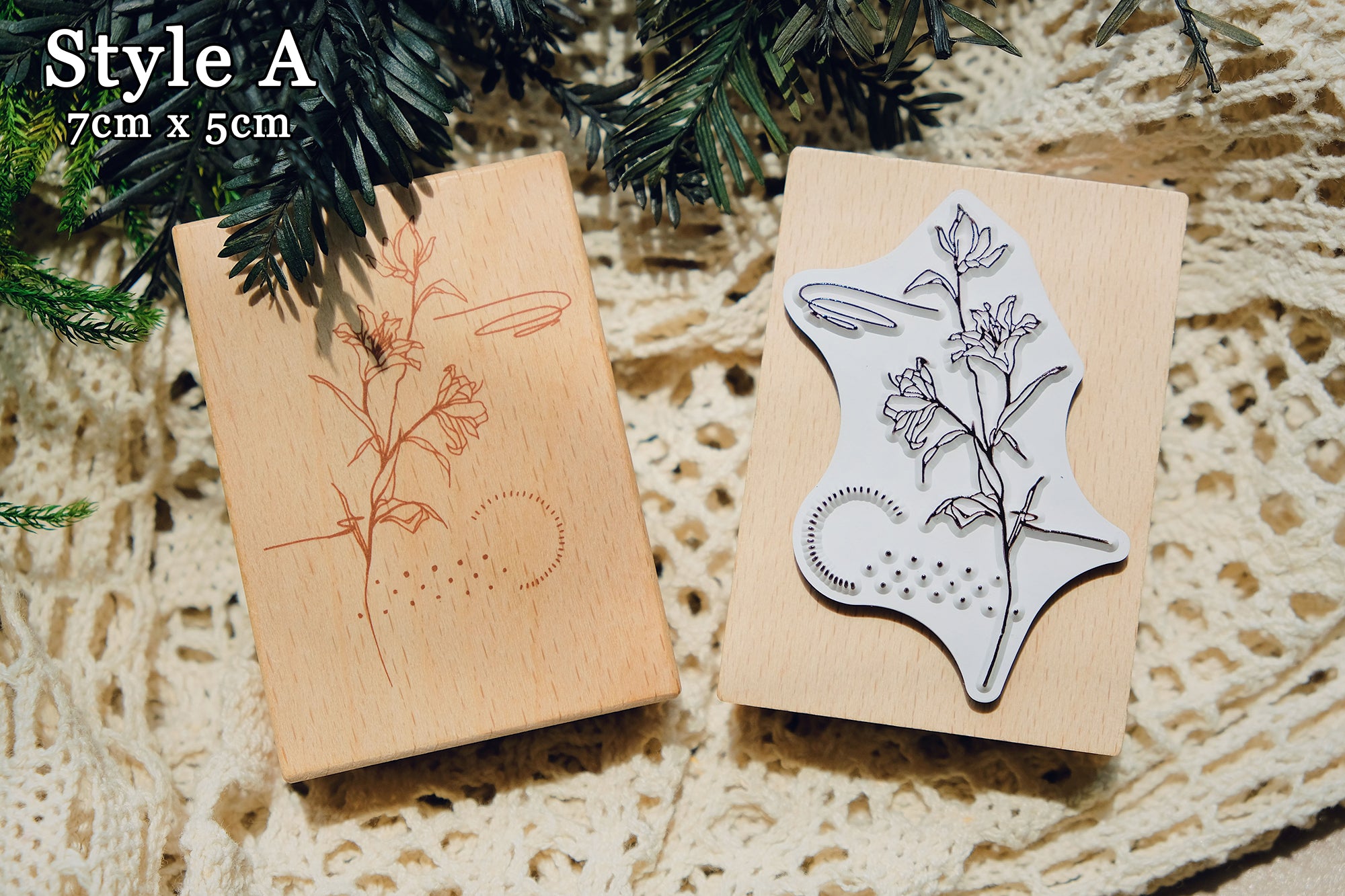 Delicate Flowers Wooden Stamps