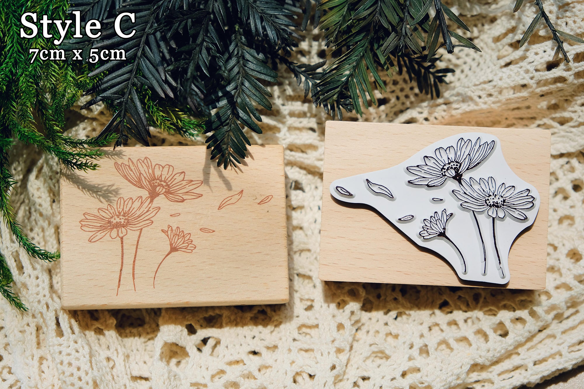 Delicate Flowers Wooden Stamps