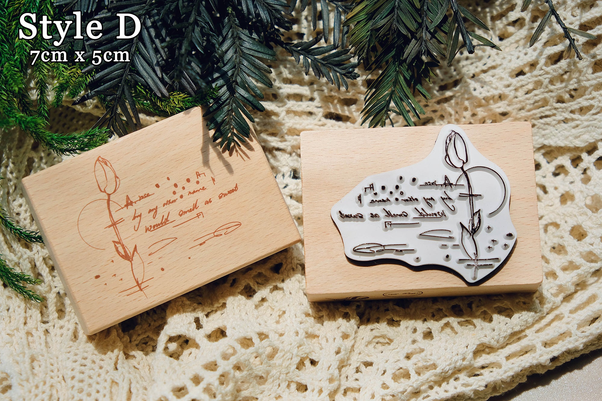 Delicate Flowers Wooden Stamps