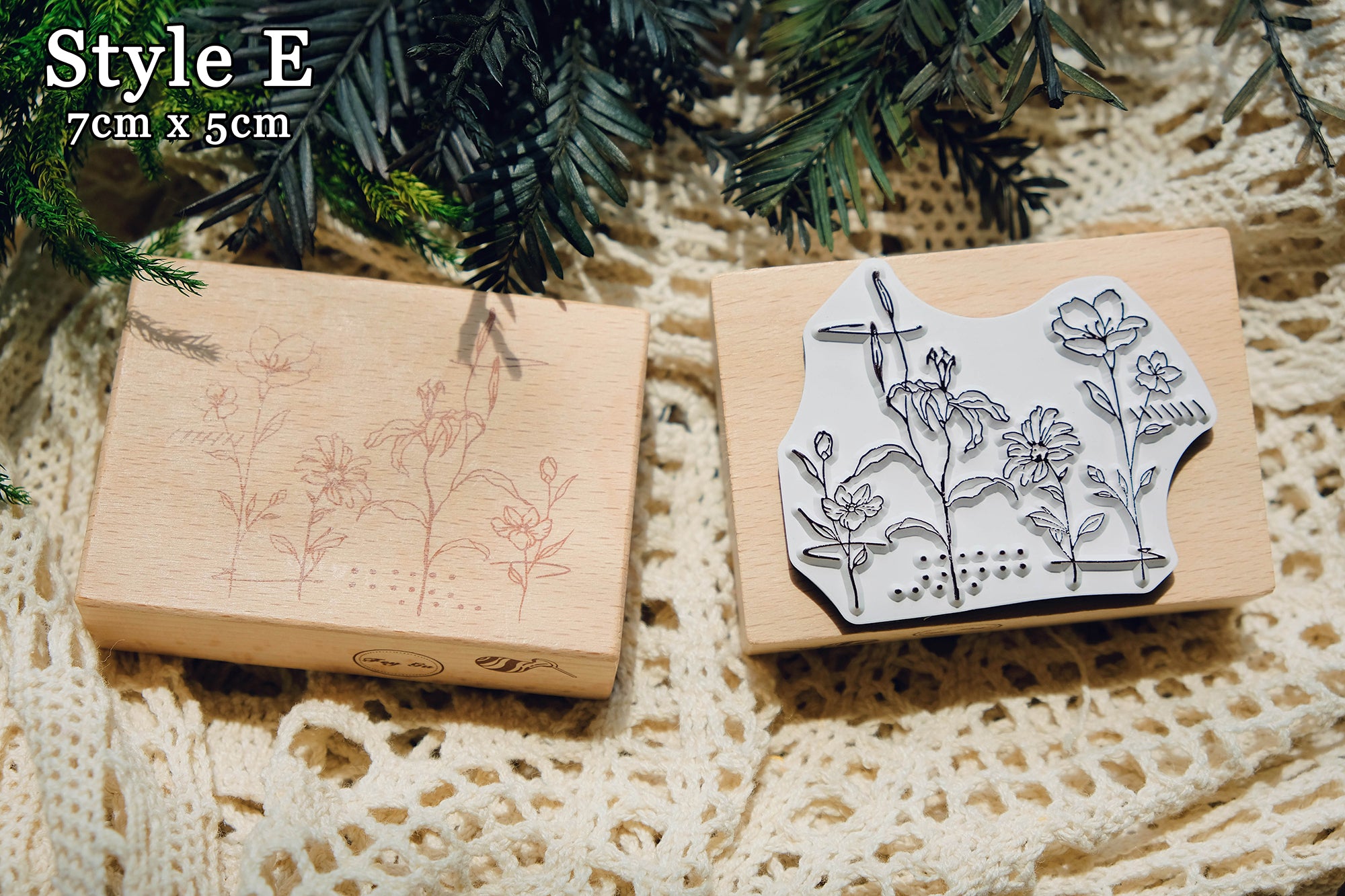 Delicate Flowers Wooden Stamps