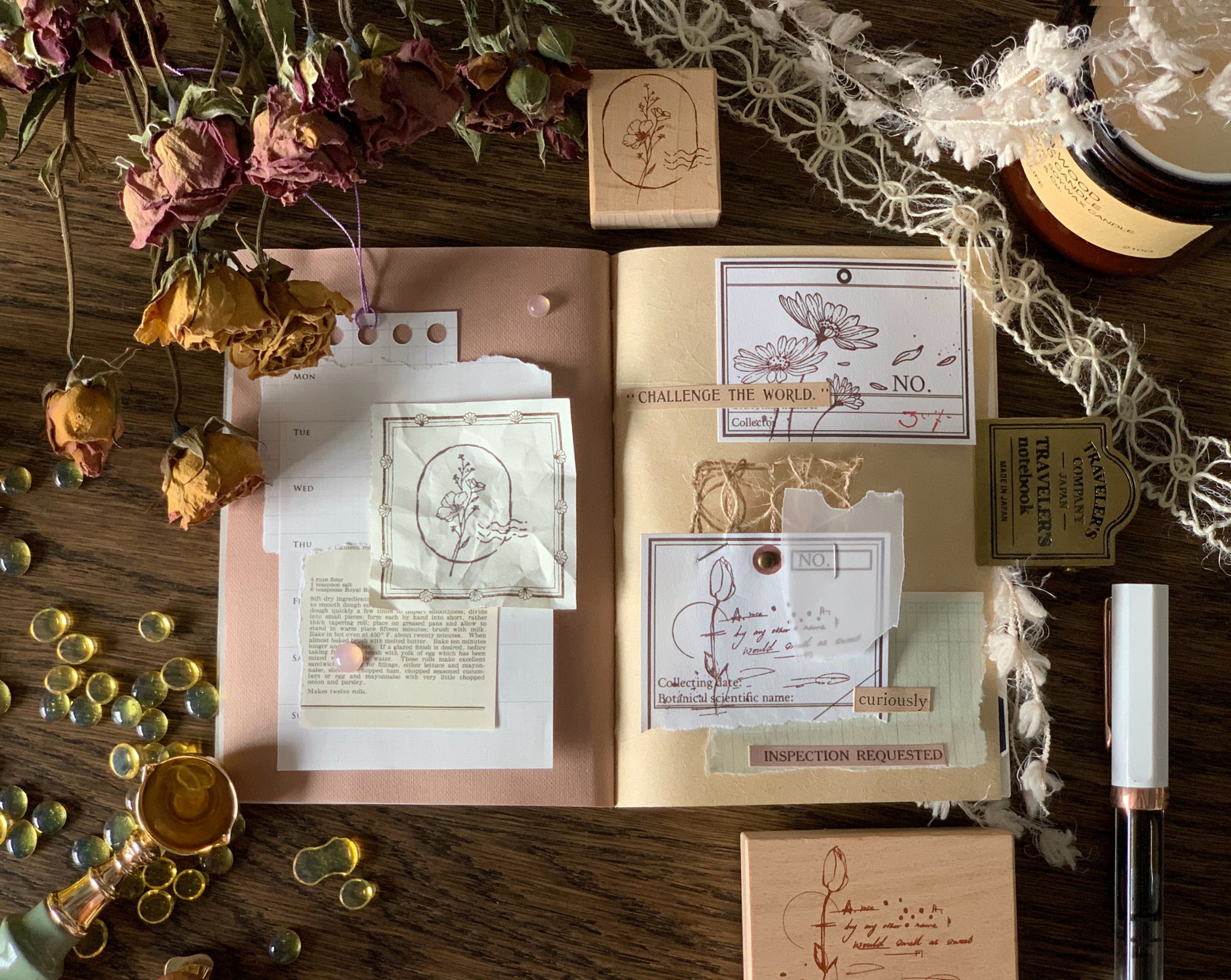 Delicate Flowers Wooden Stamps