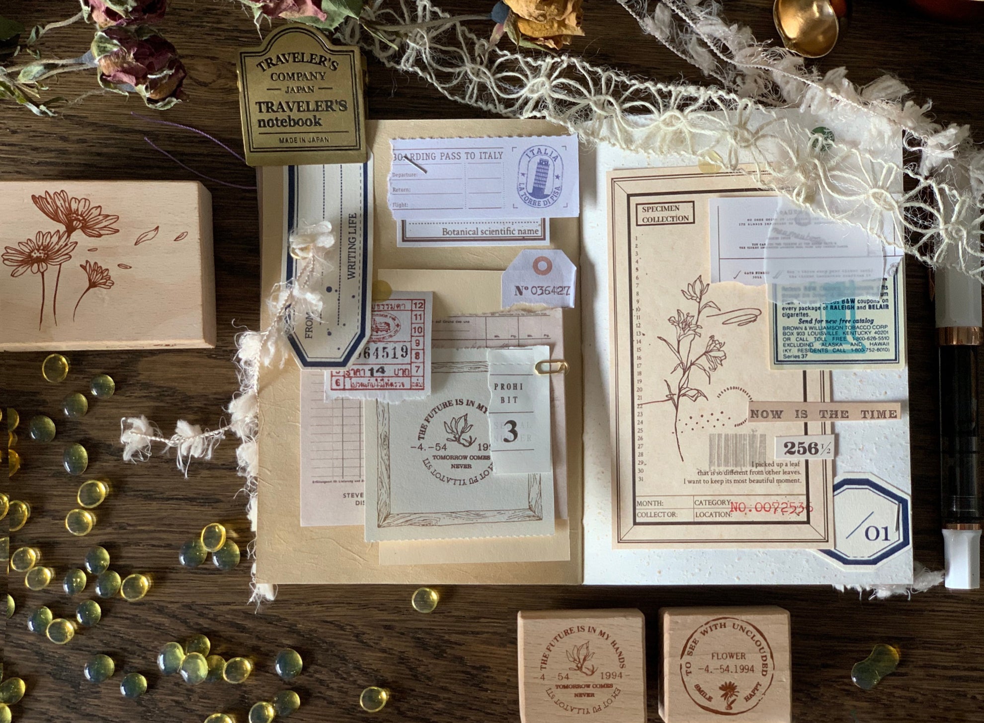 Delicate Flowers Wooden Stamps