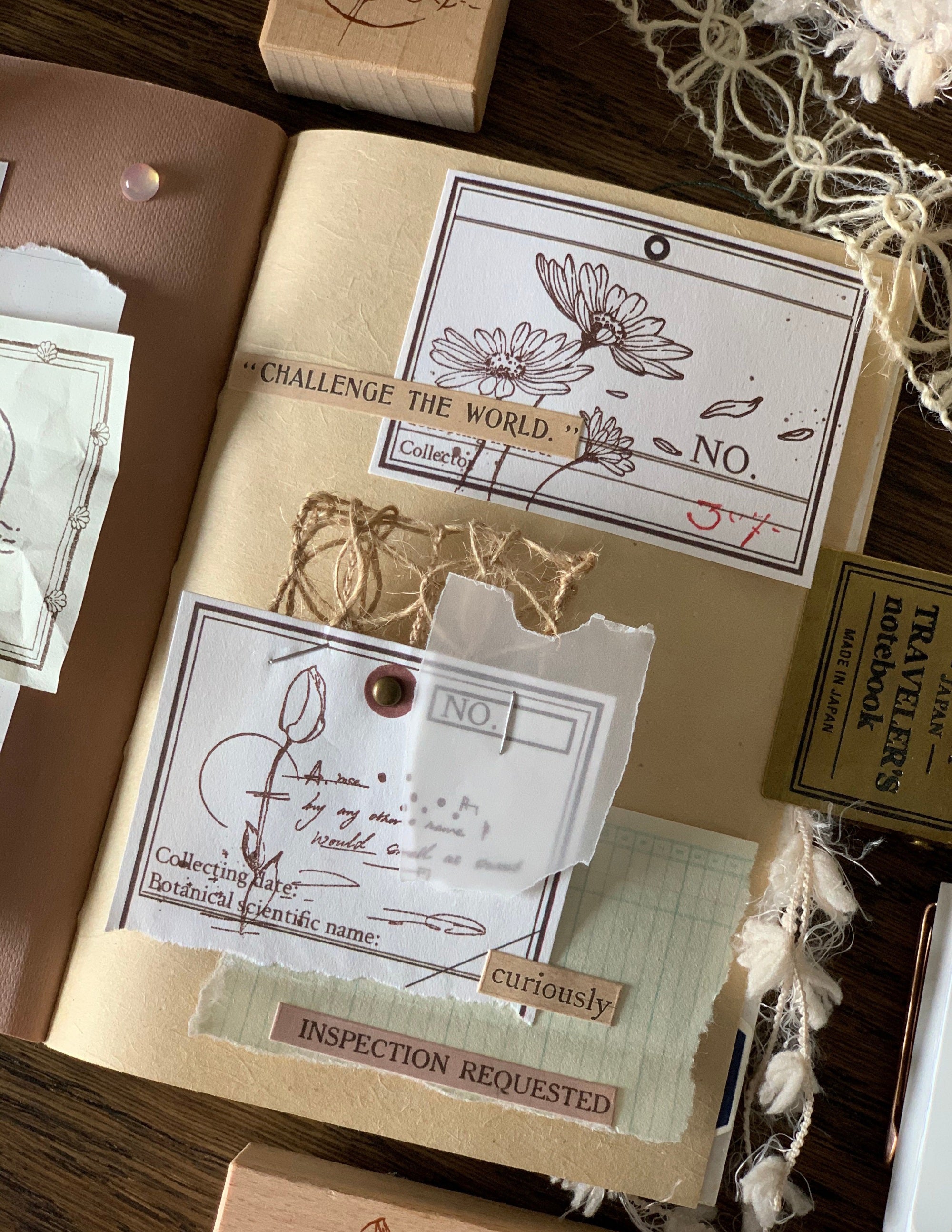 Delicate Flowers Wooden Stamps