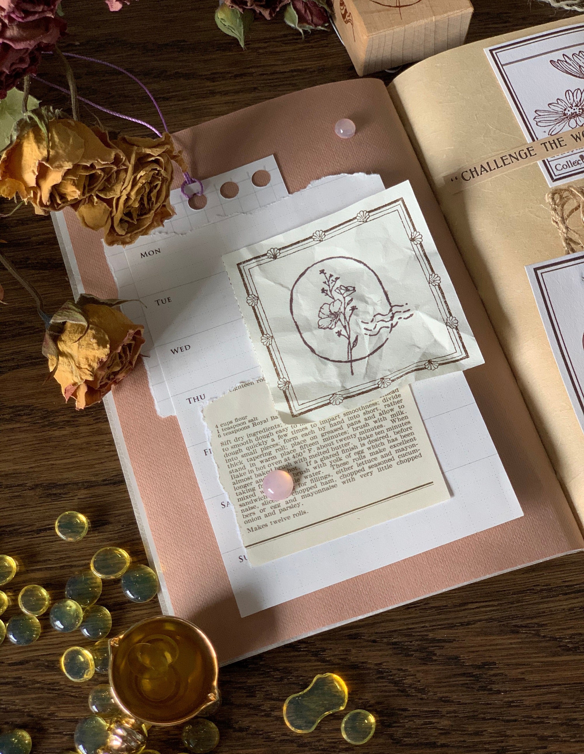 Delicate Flowers Wooden Stamps