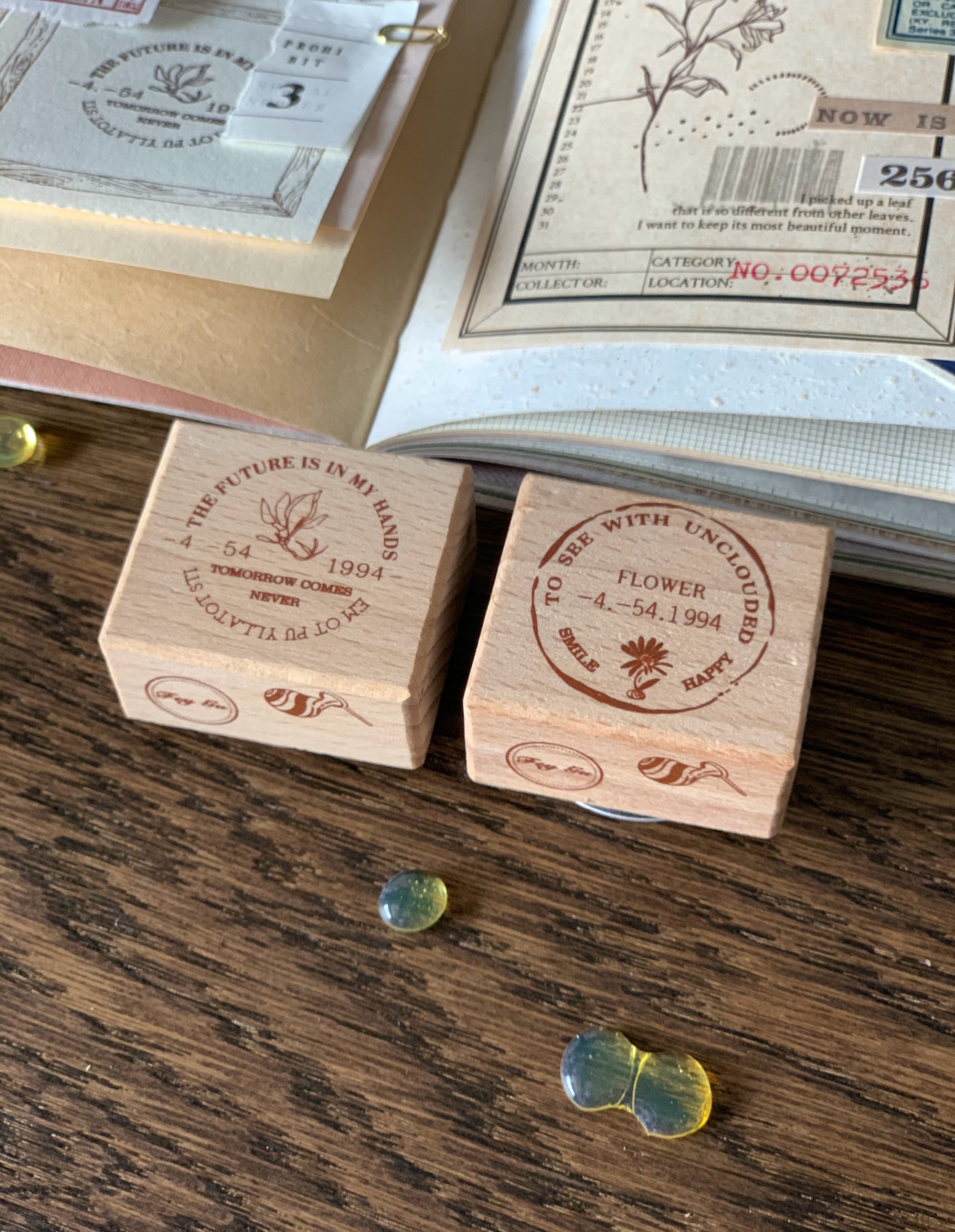 Delicate Flowers Wooden Stamps