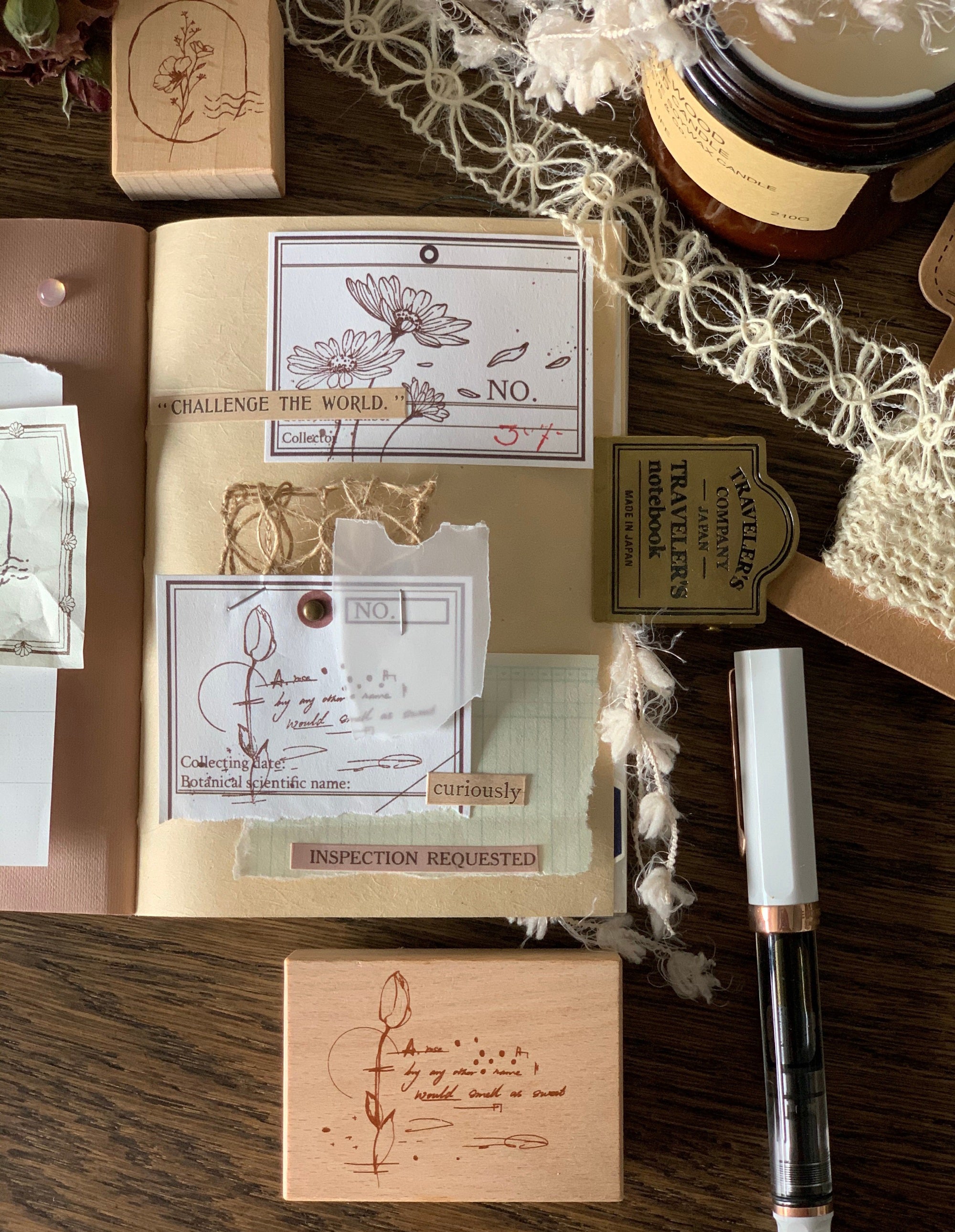 Delicate Flowers Wooden Stamps