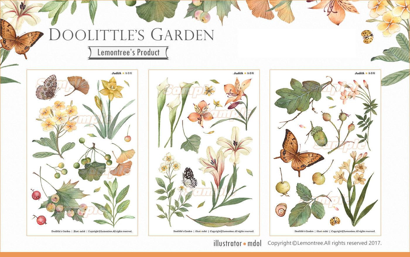 Doolittle's Garden Sticker Sheet: Judith