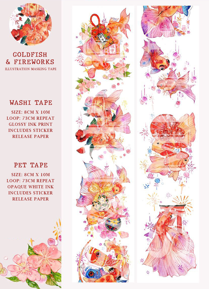 Goldfish and Fireworks Masking Tape