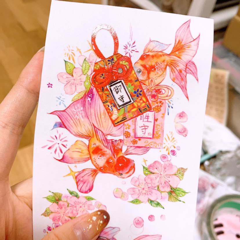 Goldfish and Fireworks Masking Tape