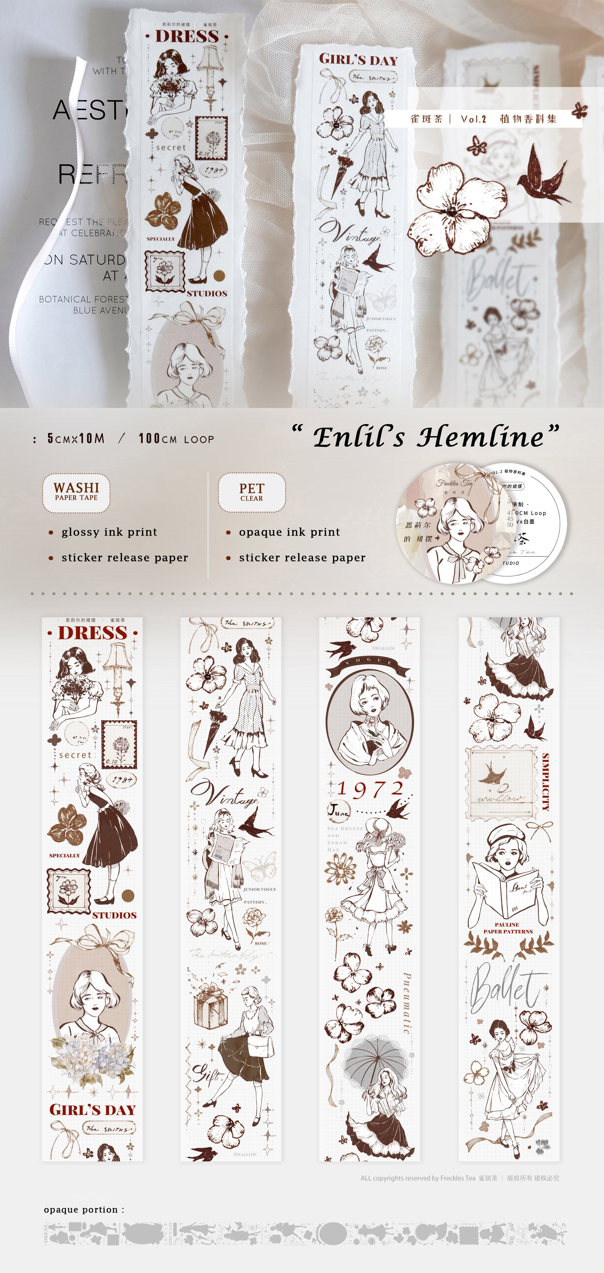 Freckles Tea Tape Sample: Enlil's Hemline