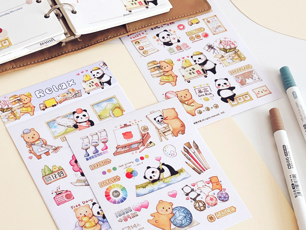 EverEin Sticker Sheet: Work Hard and Relax