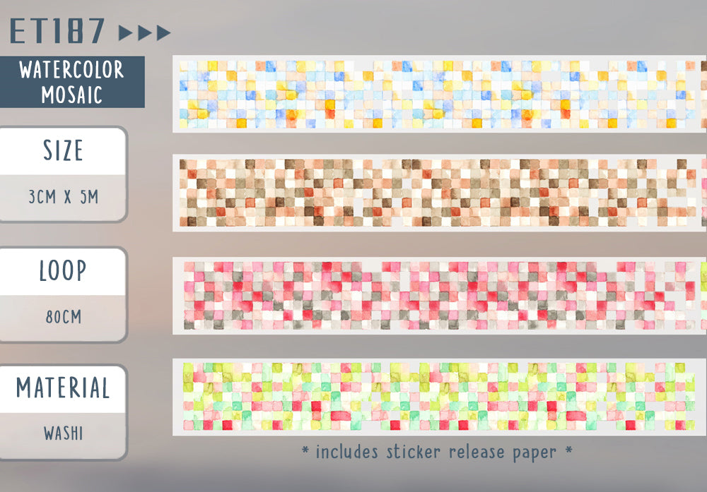 EverEin Washi Tape: Watercolor Mosaic