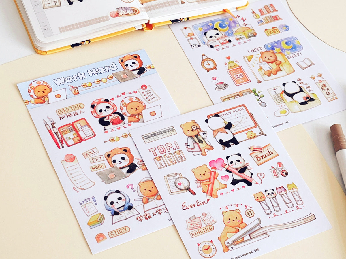 EverEin Sticker Sheet: Work Hard and Relax