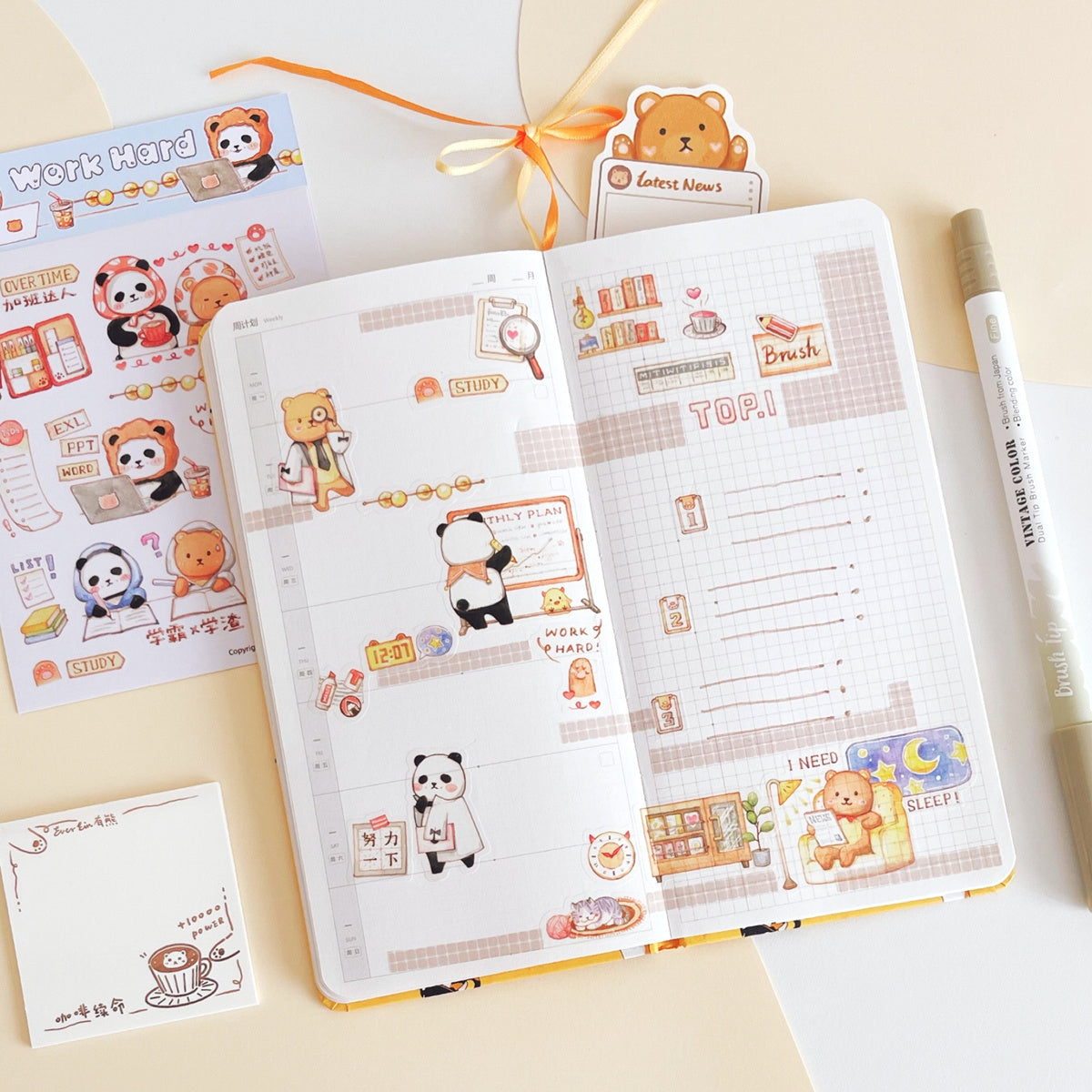 EverEin Sticker Sheet: Work Hard and Relax