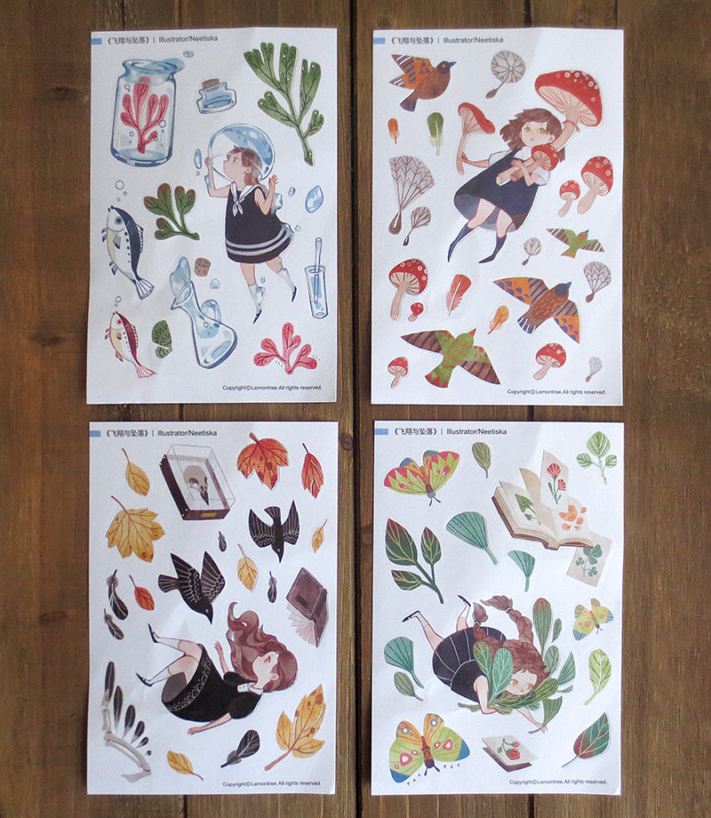 Lemontree Product: Flight and Fall Stickers Sheet