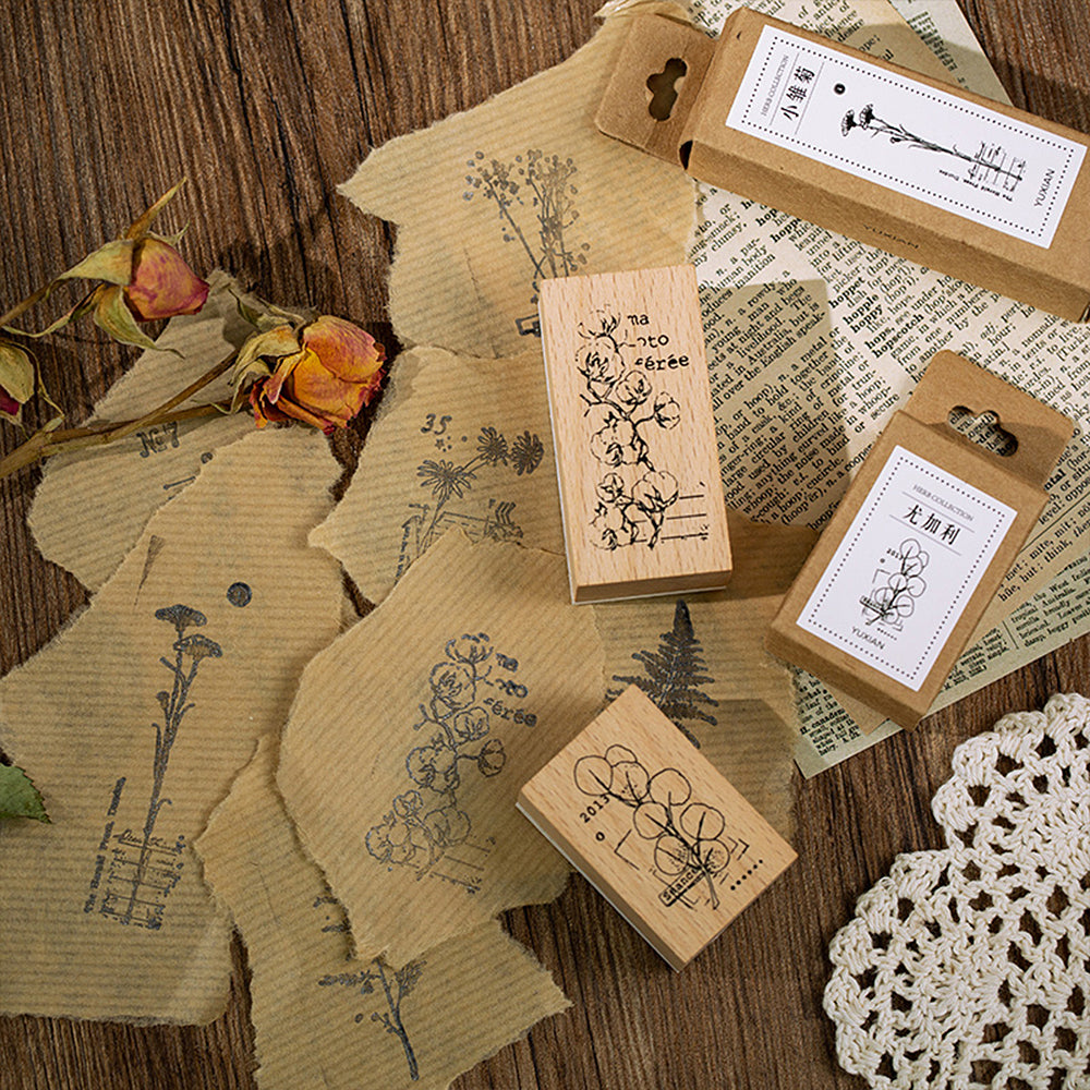 Flowers and Plants Wooden Stamps