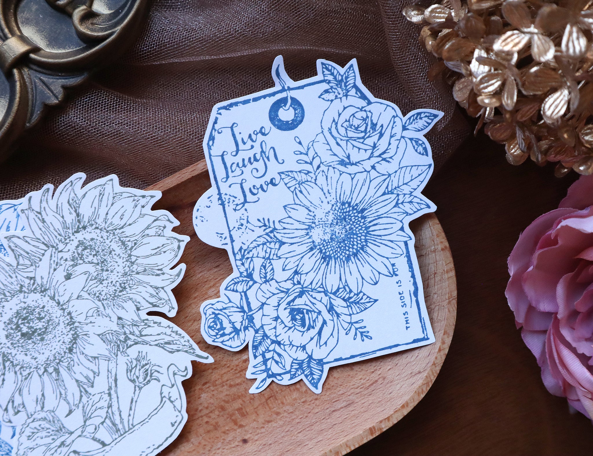 Extra Large Flowers Rubber Stamps