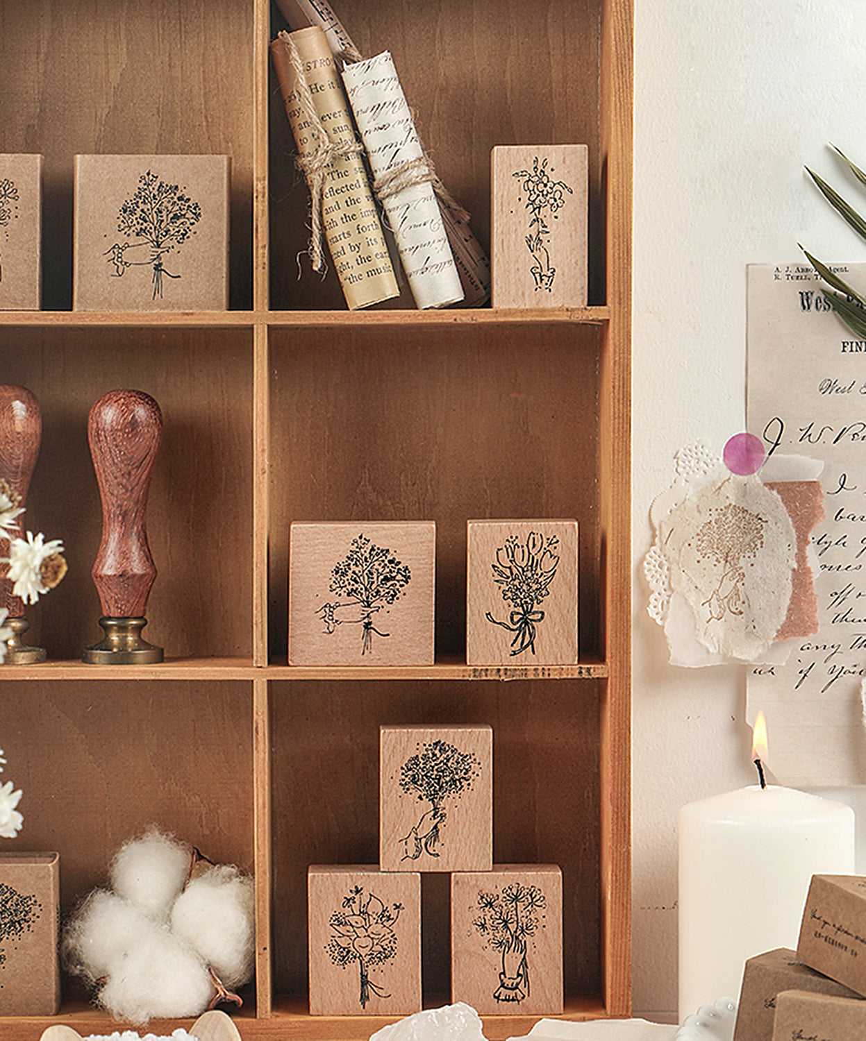 Flower Bouquet Wooden Stamps
