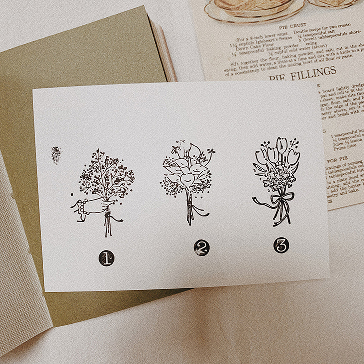 Flower Bouquet Wooden Stamps