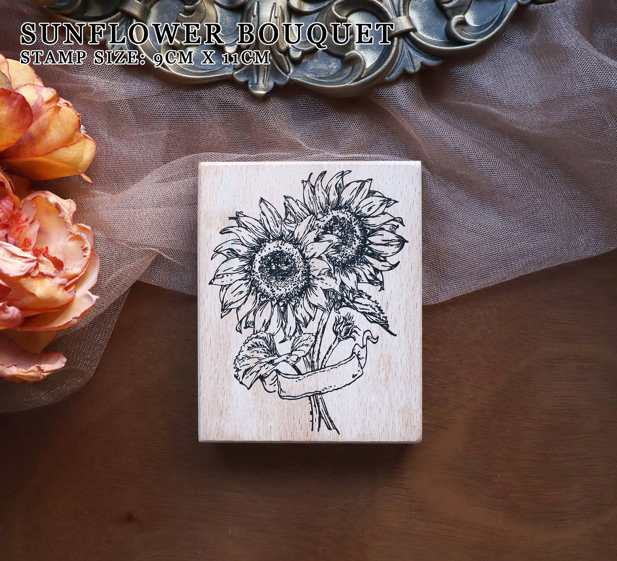 Extra Large Flowers Rubber Stamps