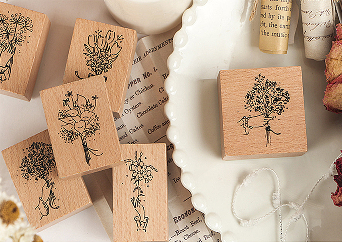 Flower Bouquet Wooden Stamps