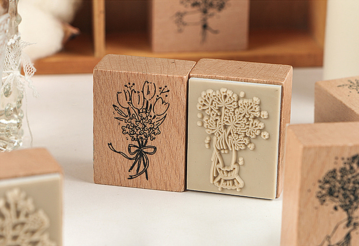 Flower Bouquet Wooden Stamps
