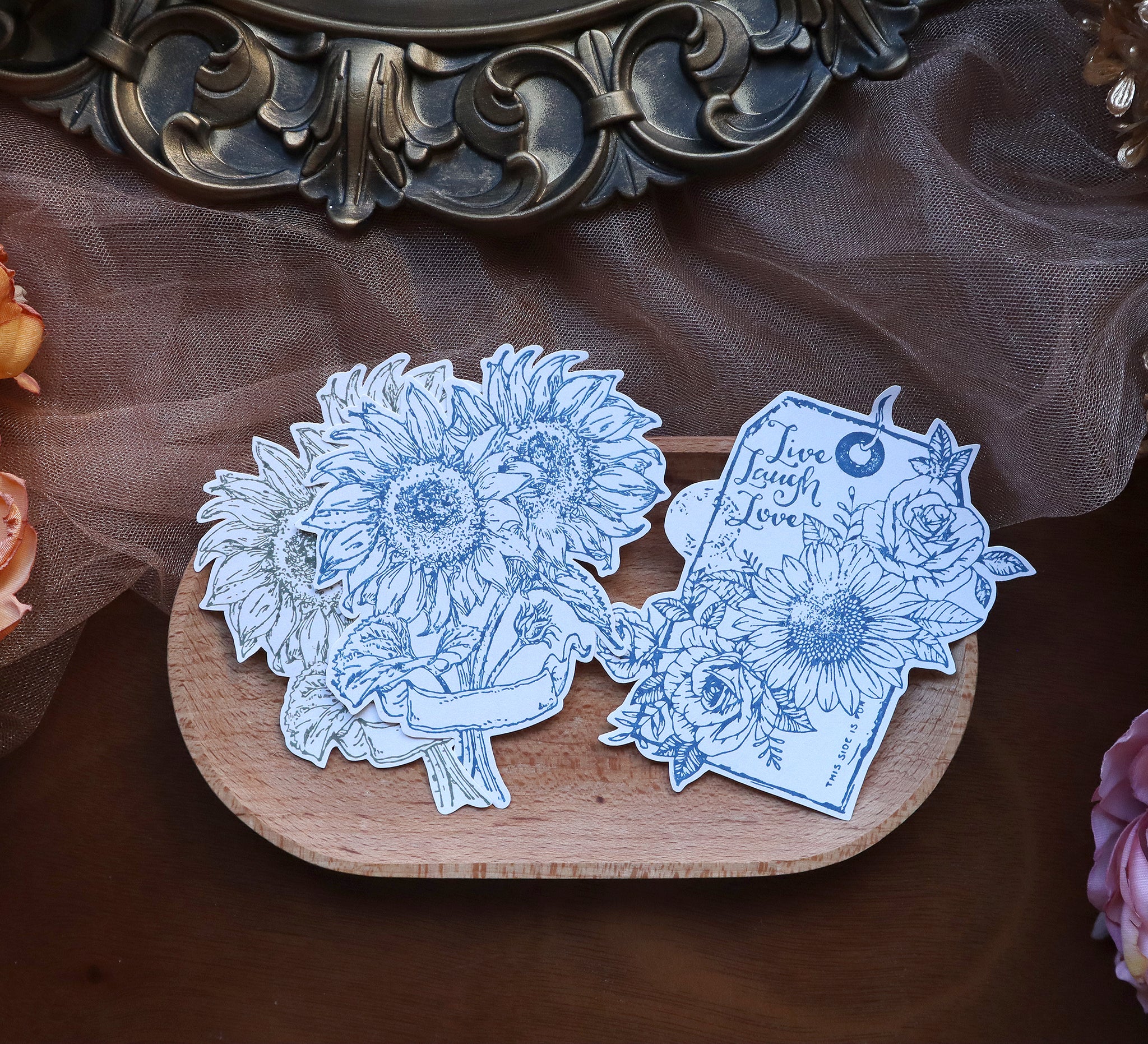 Extra Large Flowers Rubber Stamps