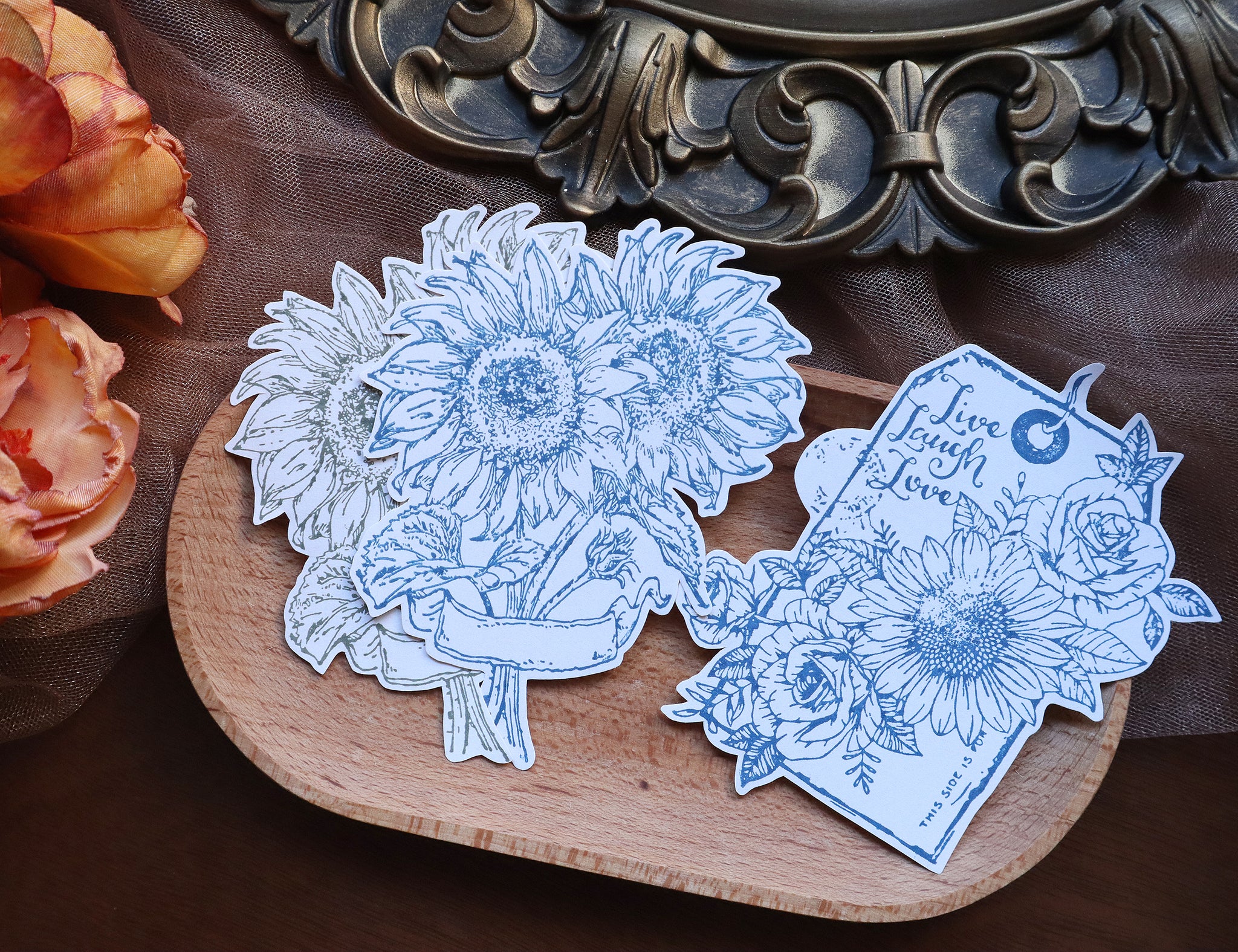 Extra Large Flowers Rubber Stamps