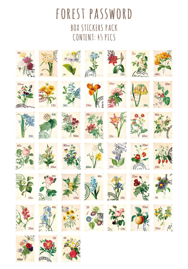 Forest Password Box Sticker Set