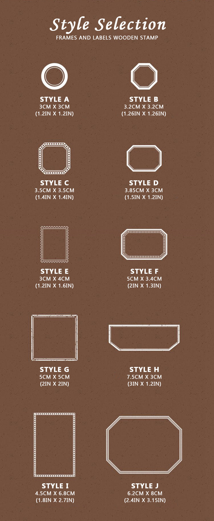 Frames and Labels Wooden Stamps