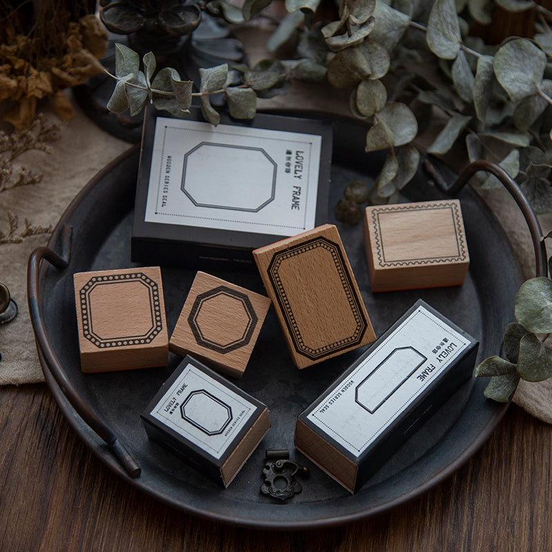 Frames and Labels Wooden Stamps