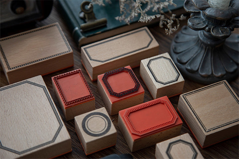 Frames and Labels Wooden Stamps