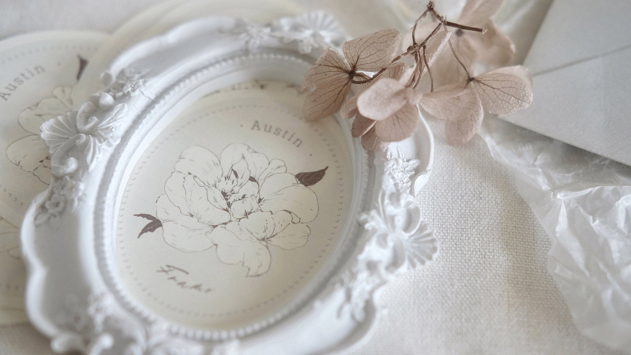 Freckles Tea Memo Paper: Austin with Frame