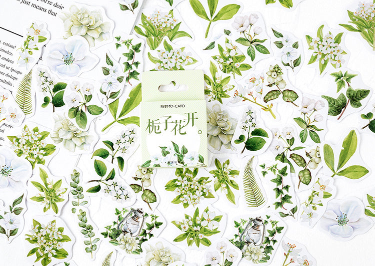 Gardenia Flowers Box Sticker Set