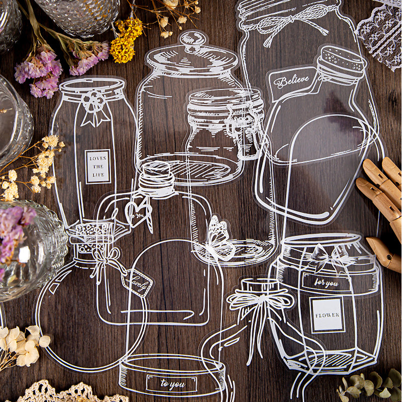 Glass Bottles Clear Stickers