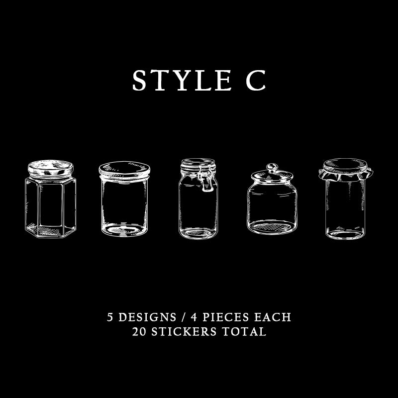 Glass Bottles Clear Stickers