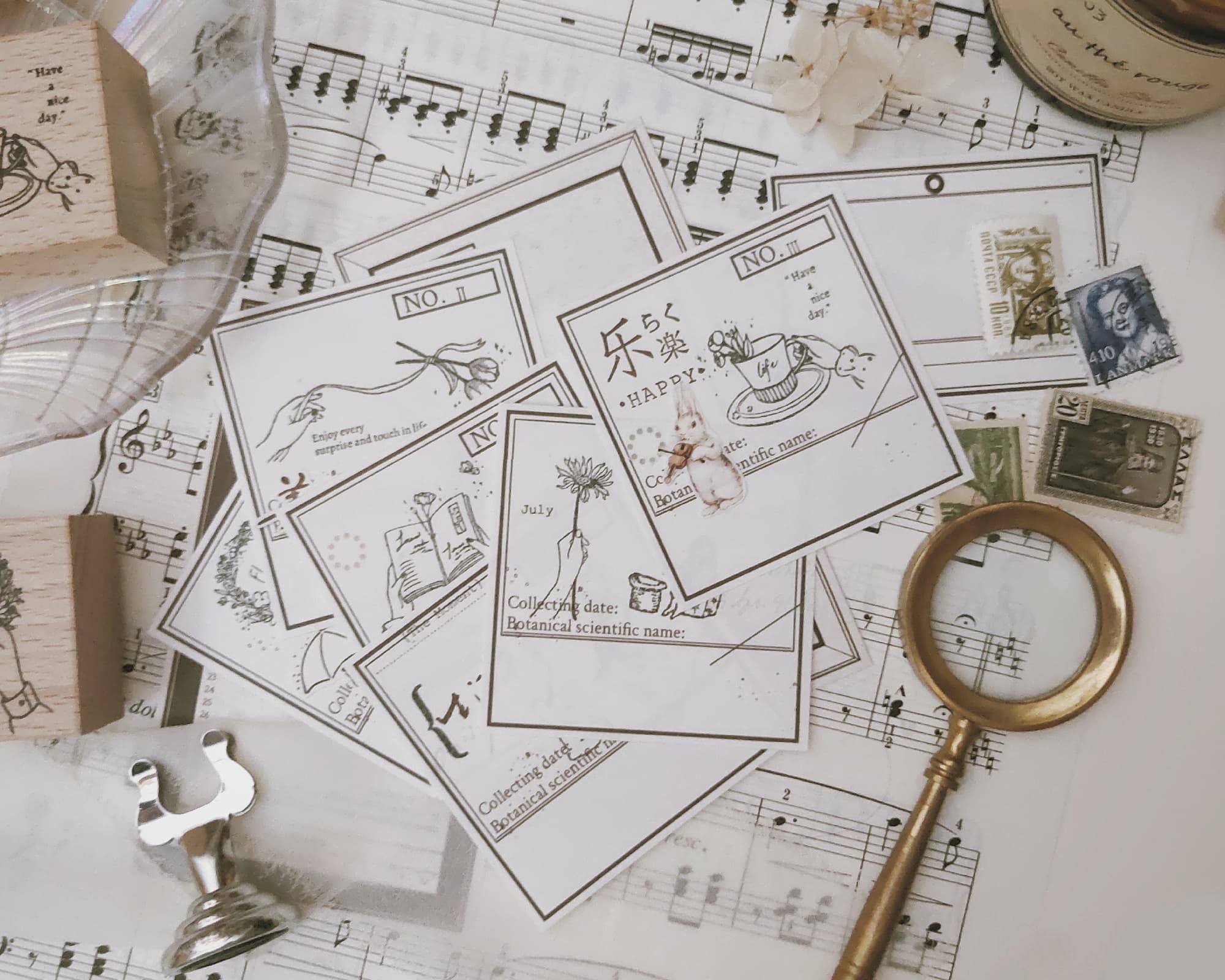 Flower Language Wooden Stamps