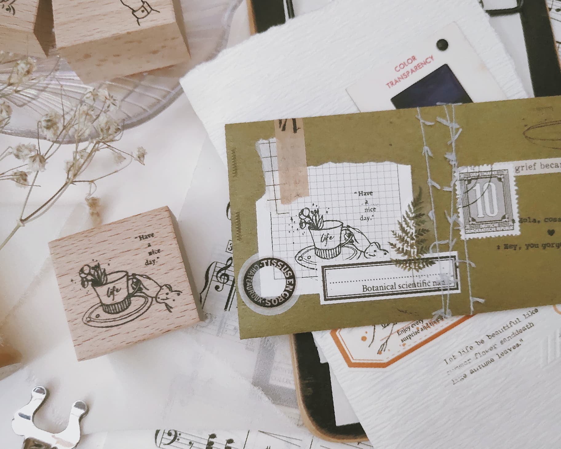 Flower Language Wooden Stamps